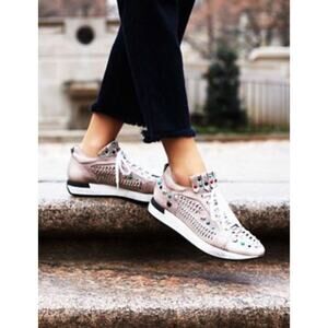 Free People Collection Orbit Embellished Platform Sneakers Beaded Women’s Sz 8.5